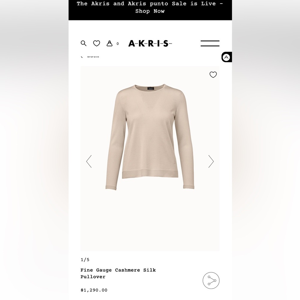 Akris silk and cashmere pullover mint condition